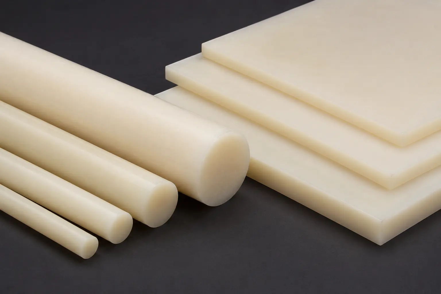 PA6 Poliamid (Nylon 6) naturel levha ve çubuk ürünleri. Yüksek mekanik dayanım, aşınma direnci ve kolay işlenebilir yapısıyla endüstriyel uygulamalar için uygun mühendislik plastiği.