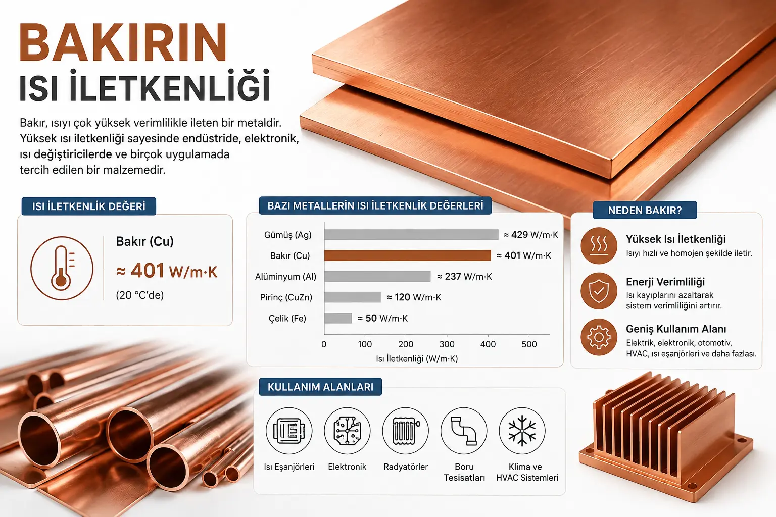 bakırın ısı iletkenliği